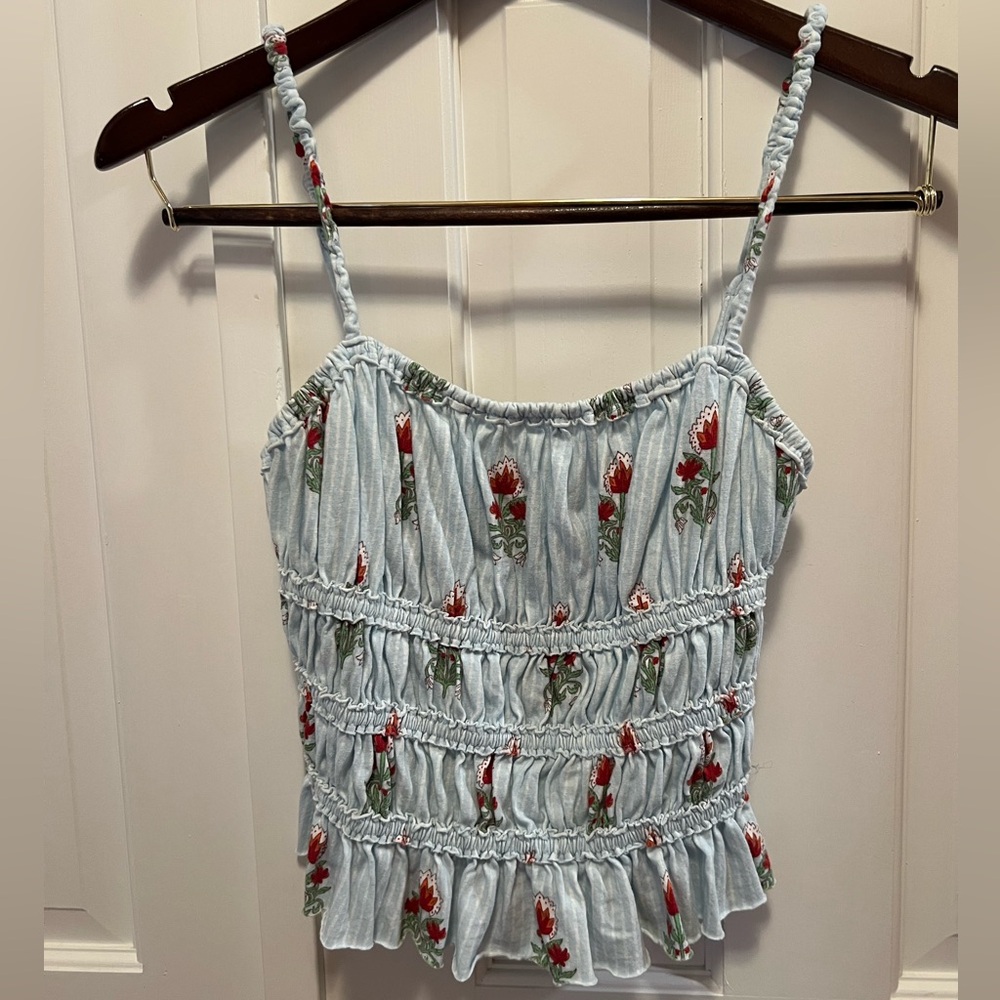 We The Free Light Blue Floral Camisole